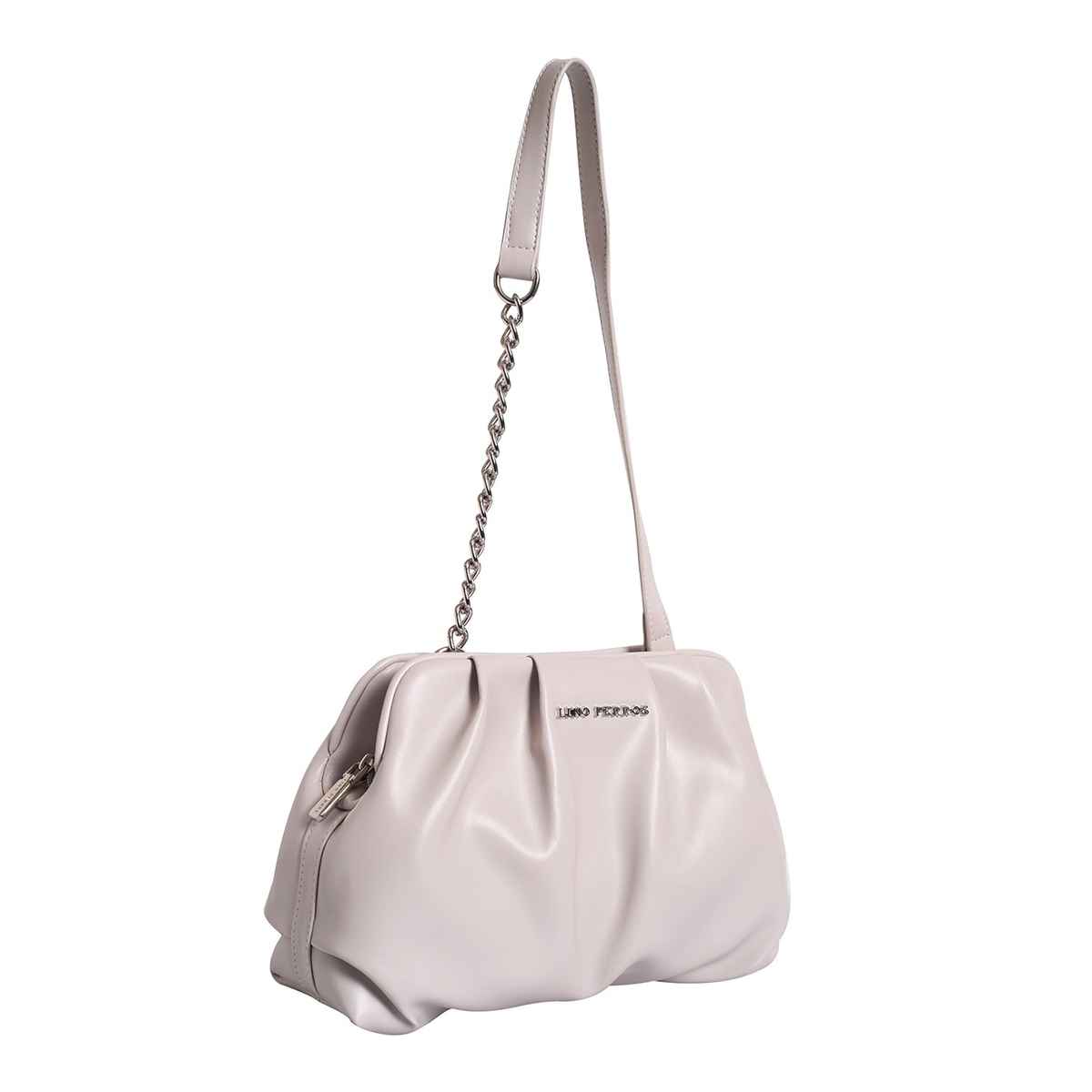 Lino Perros Women's Pleated Shoulder Bag | Off White