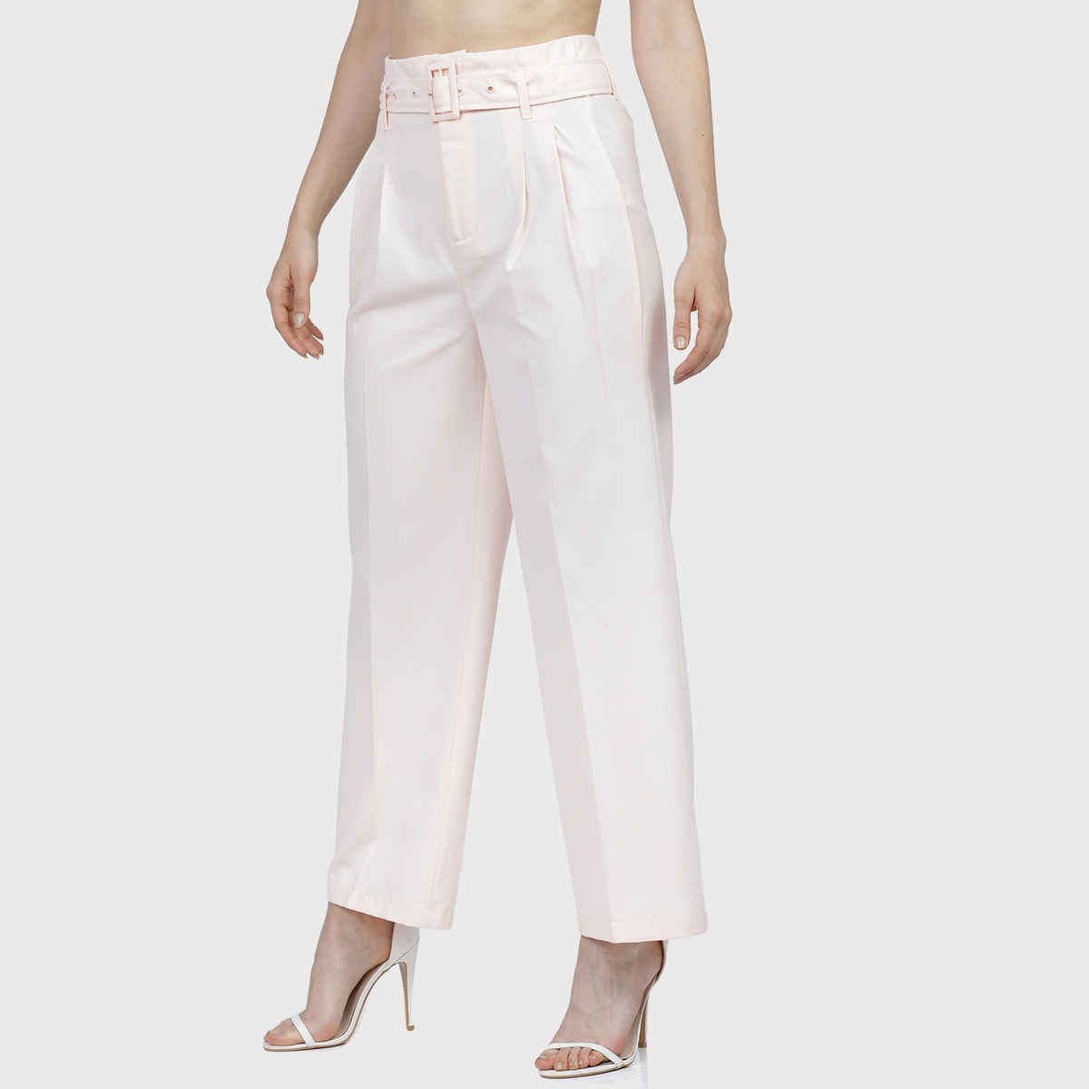 Tokyo Talkies Women's Wide Leg Hight Waist Trousers | Pink - M