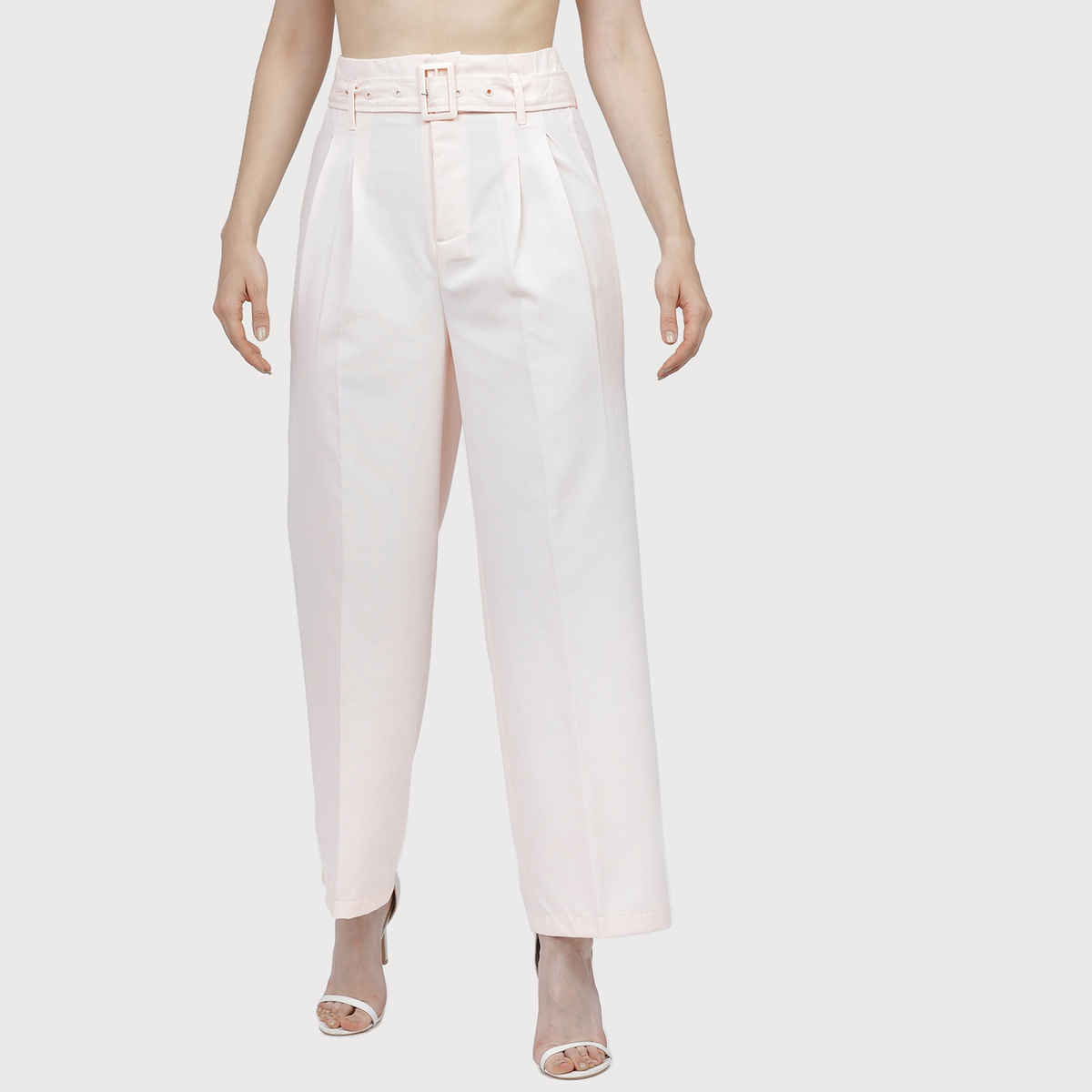 Tokyo Talkies Women's Wide Leg Hight Waist Trousers | Pink - M