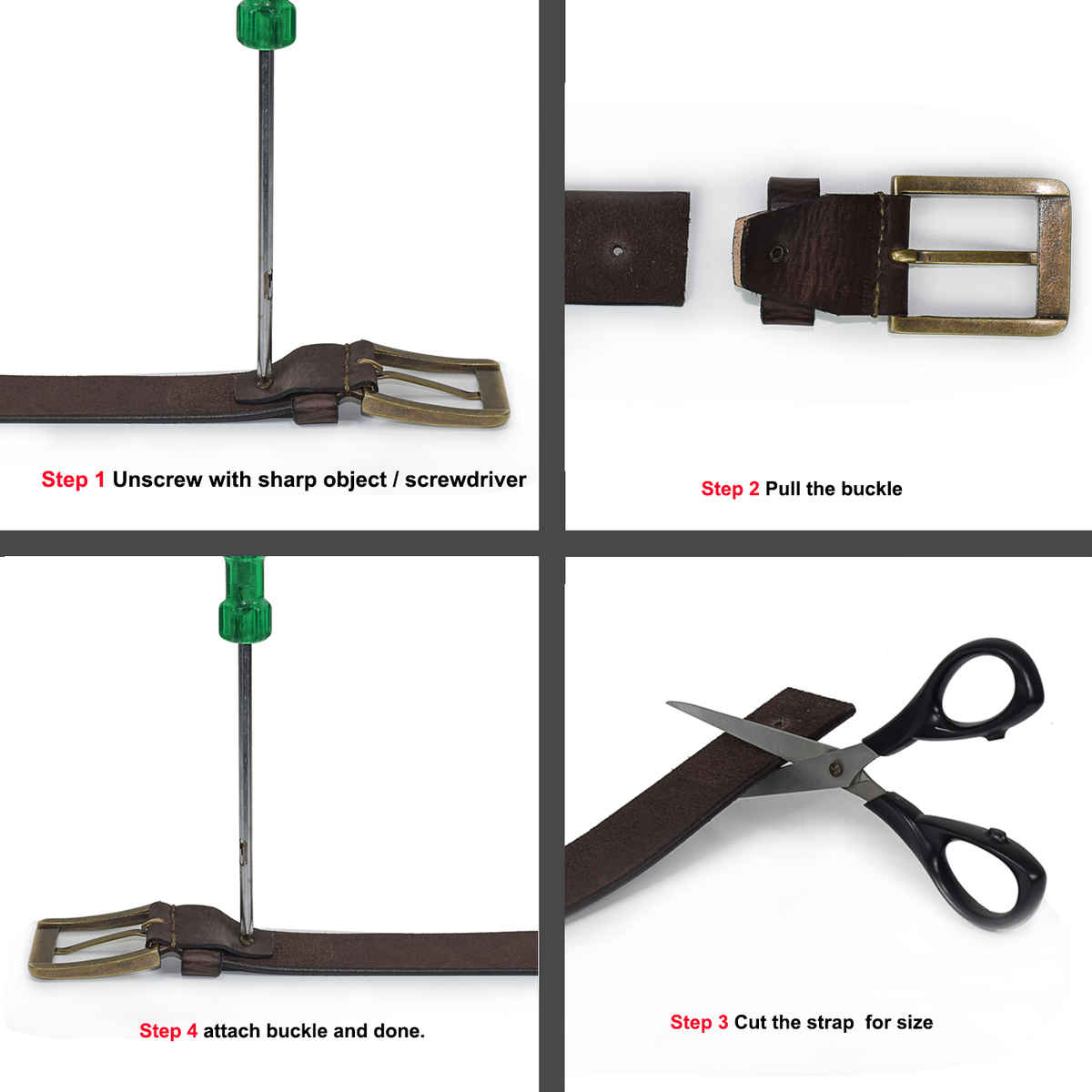 URBAN FOREST Men's Casual Leather Belt | Dark Brown