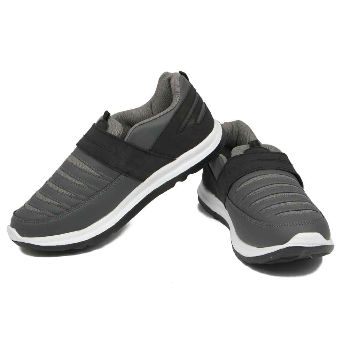 Asian Men s Superfit Black Grey Velcro Shoes | UK-11
