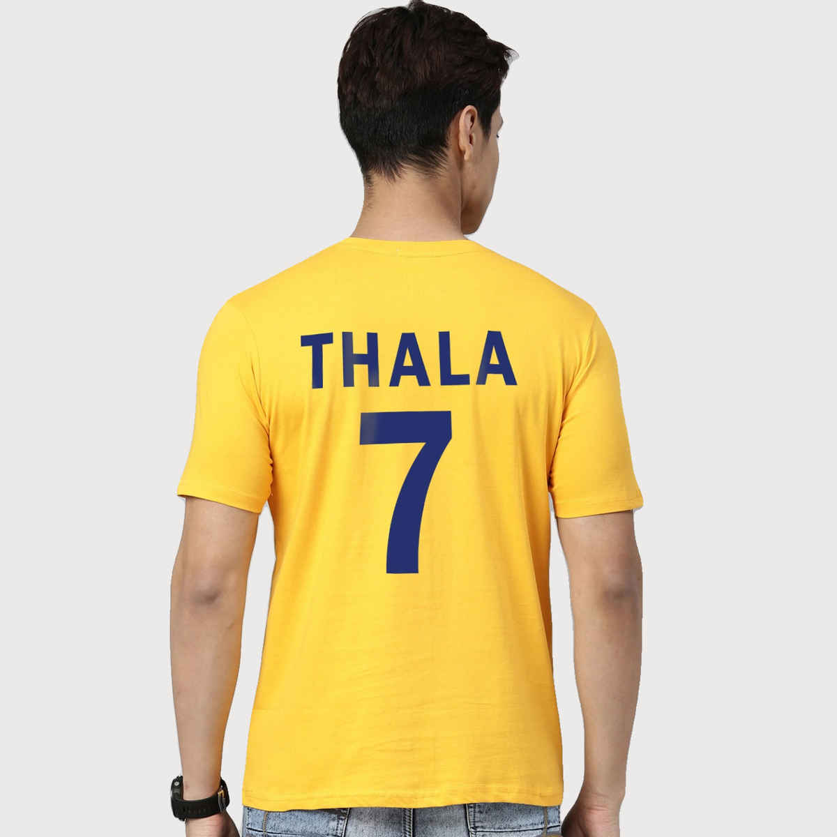 De Tees Men's IPL CSK Half Sleeve T-shirt | Yellow - M