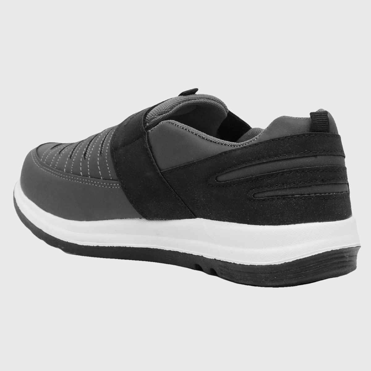 Asian Men s Superfit Black Grey Velcro Shoes | UK-7