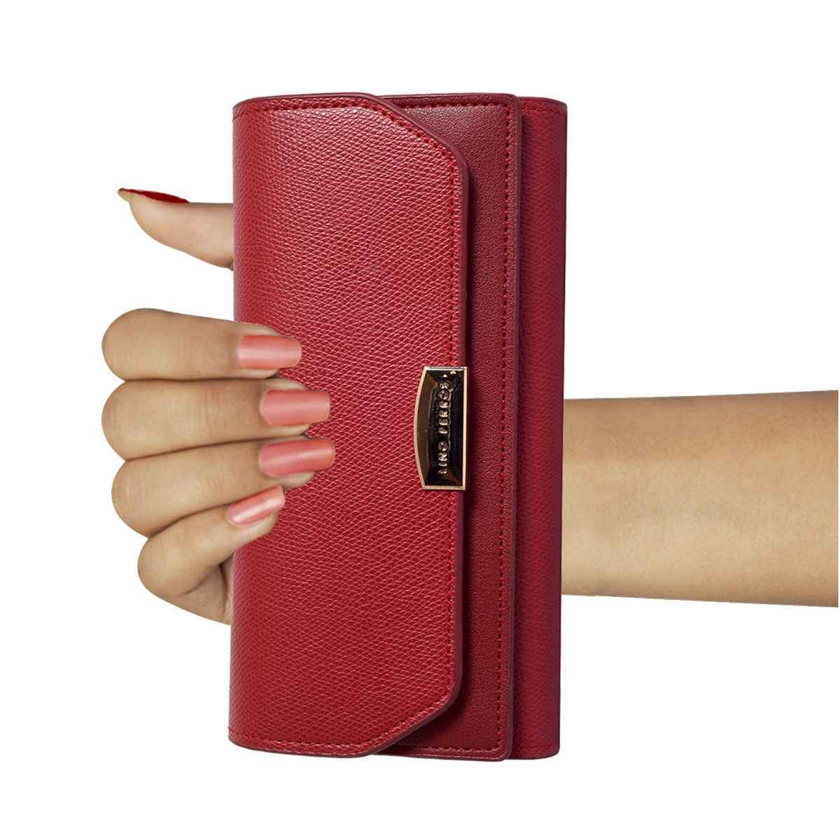 Lino Perros Women's Solid Wallet | LWPR00417 | Red