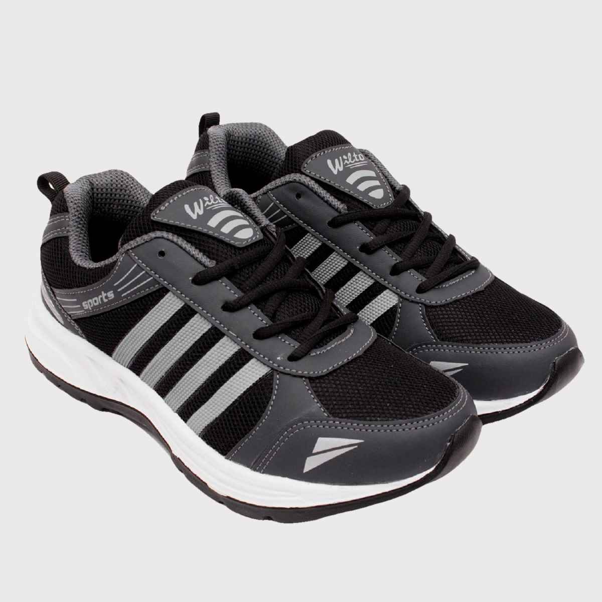 Asian Jio-13 Men Sports Shoes | Size-7 | Dark Grey & Black