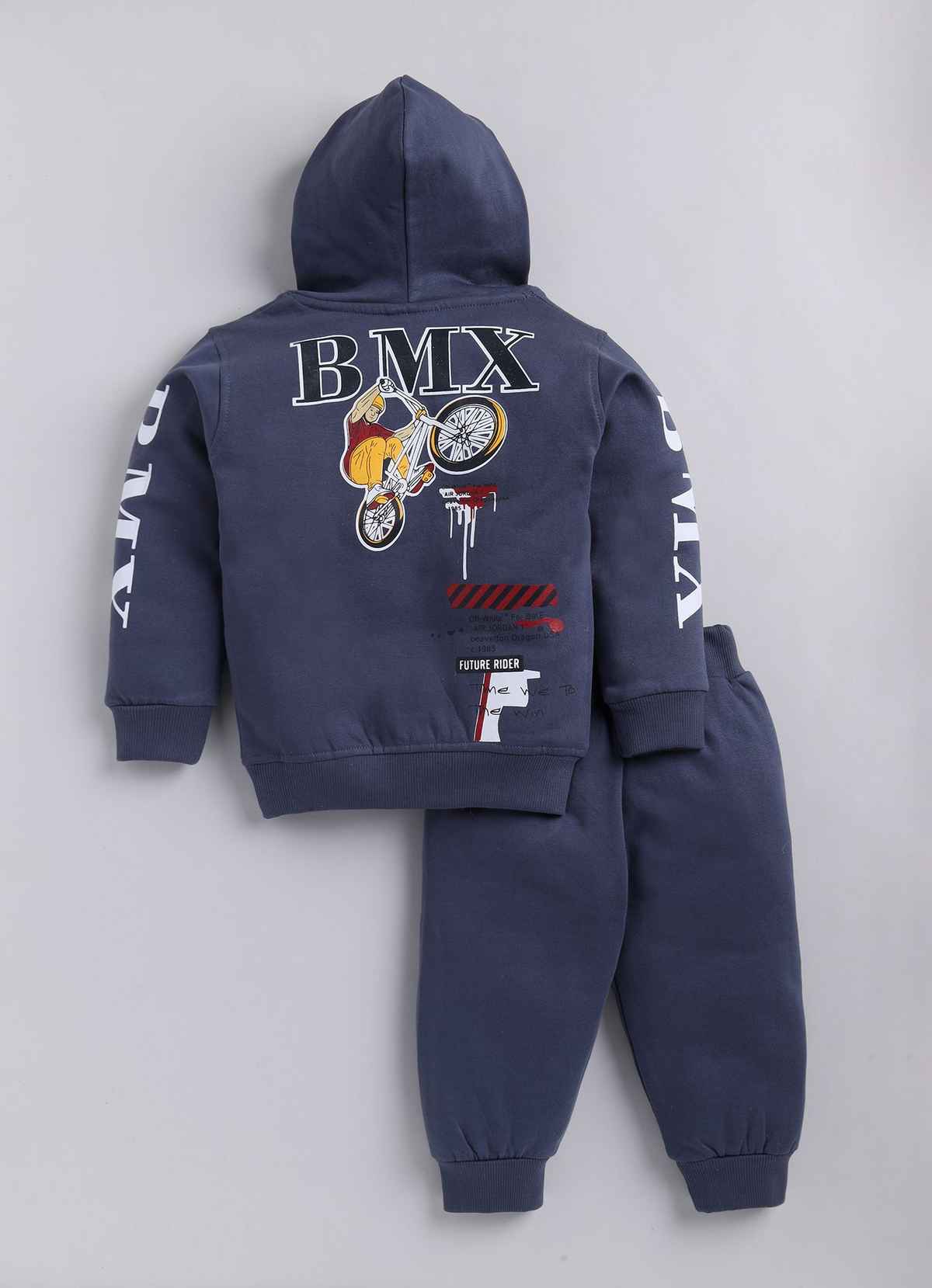 Mars Infiniti Boys Winter Clothing Set | Hoodie & Track Pant Set | Grey | 5 - 6 Years