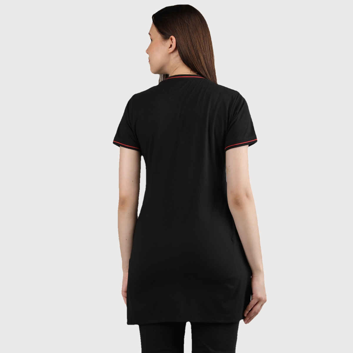 Duchess Women's Regular Fit Stylish Long Top T-shirt | Black - XL