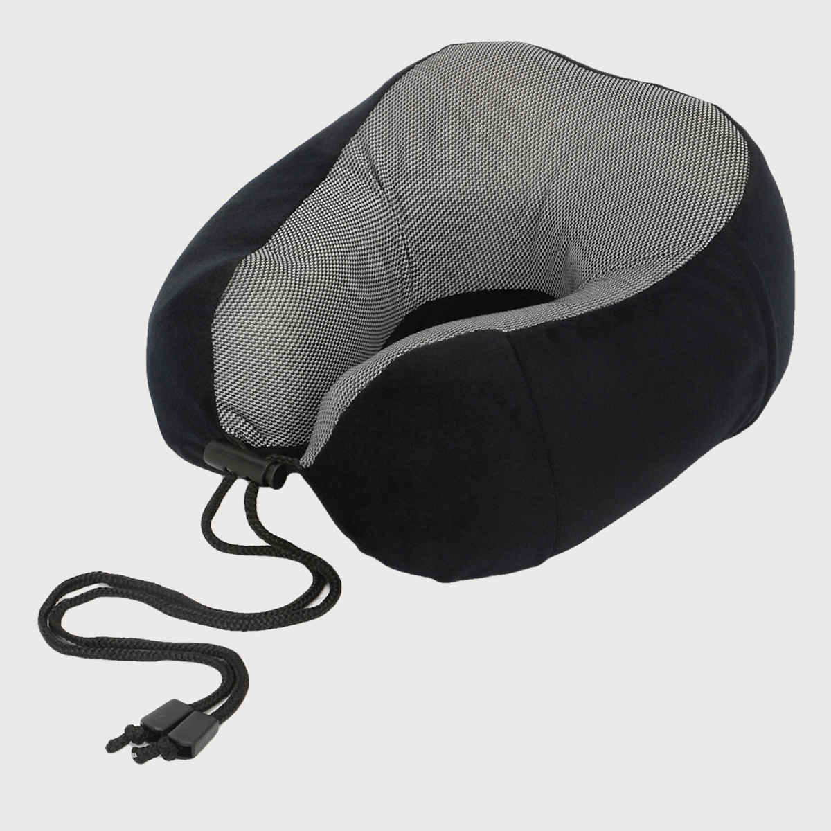Kaaytee Memory Foam Travel Neck Pillow for Airplane & Car Neck Support Cushion | Black