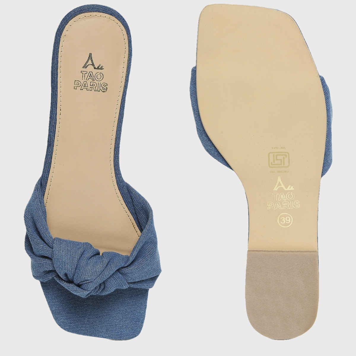 Tao Paris No Back Strap Open Toe Flats Women's Dark Blue | UK6