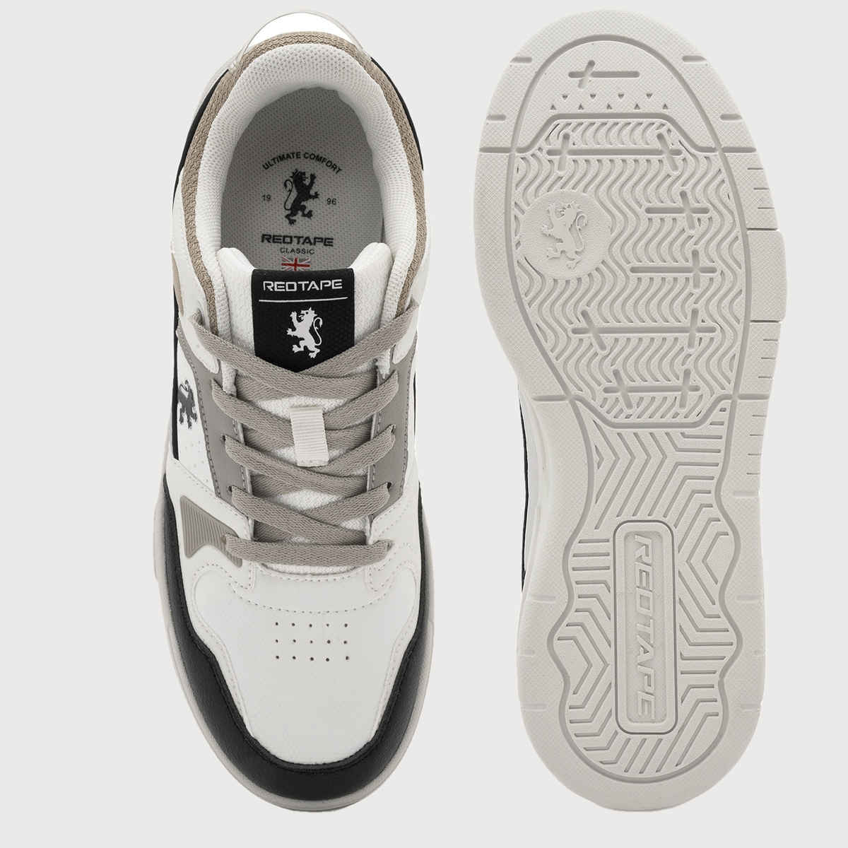 Red Tape Casual Sneaker Shoes For Men | Impact-Resistant Comfort | Black-Brown | Size 6