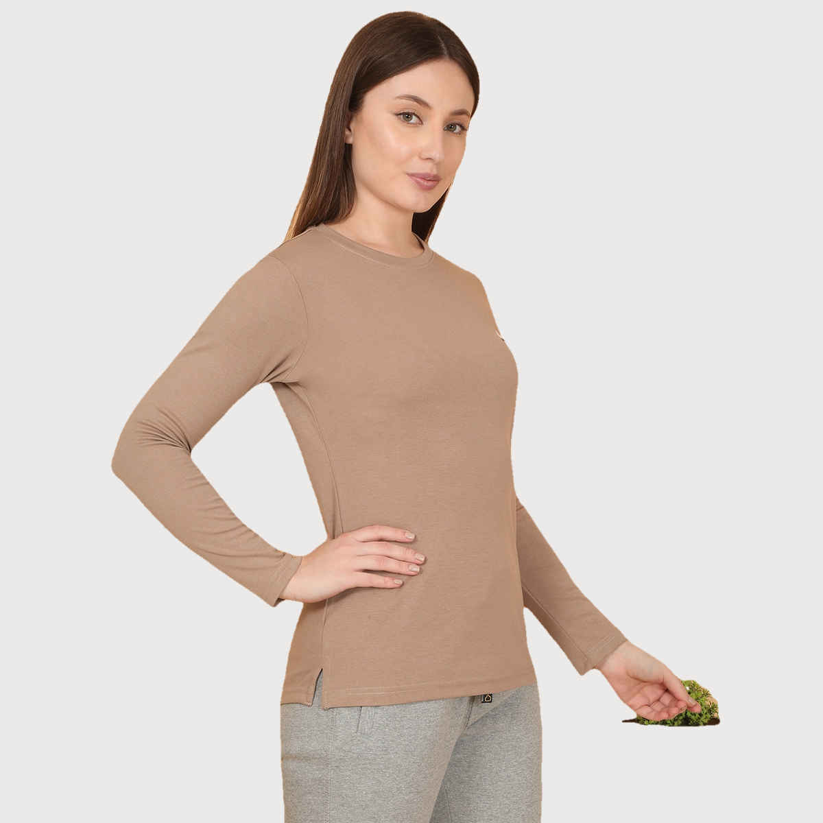 Sweet Dreams Women Solid T-shirt | Wood Rose - M