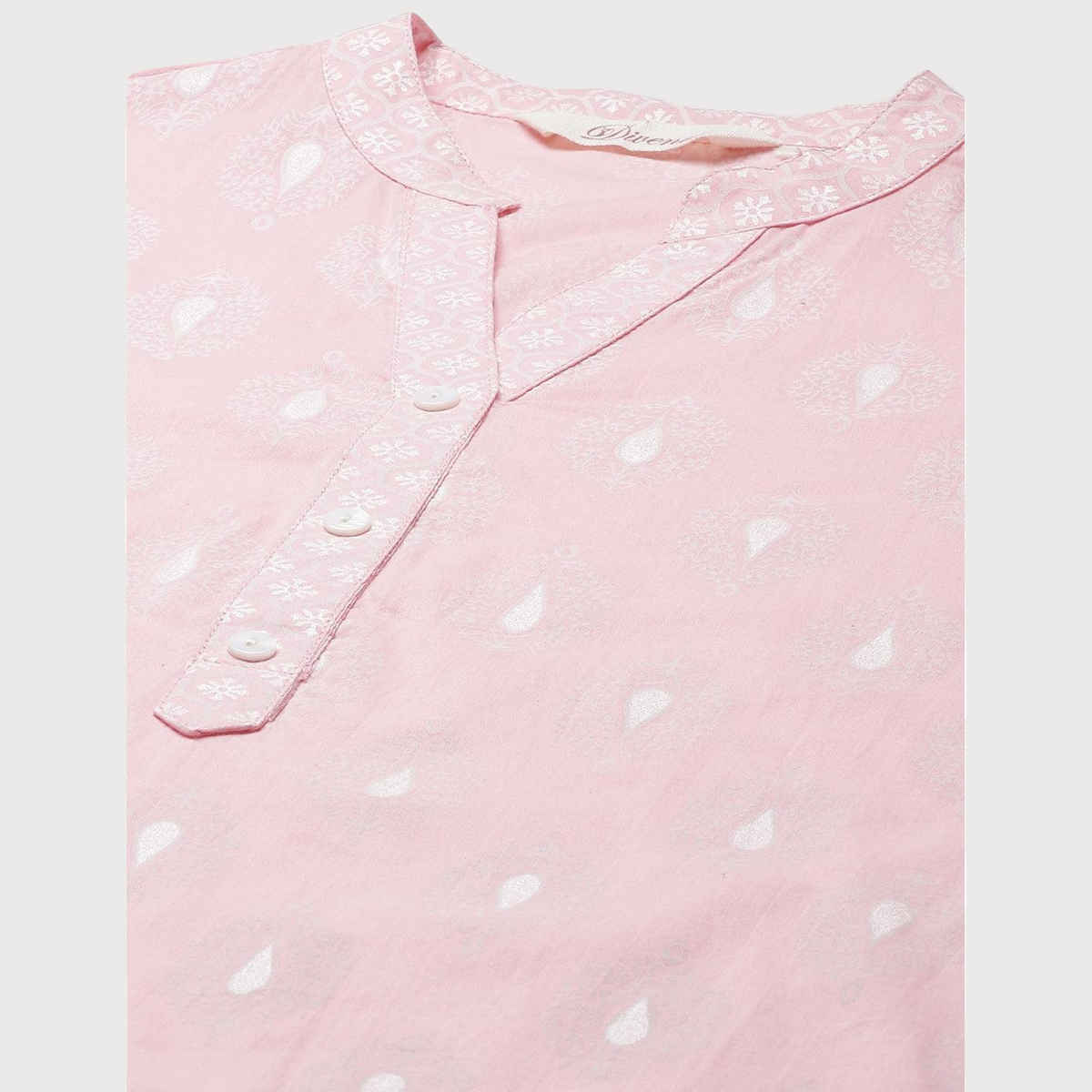 Divena Women s Black Ethnic Buti Print Cotton Kurta | DK0654 | L