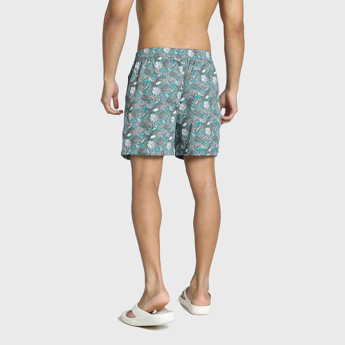 Puma Men's Printed Woven Boxers with Side Pocket | Deep Aqua | XL
