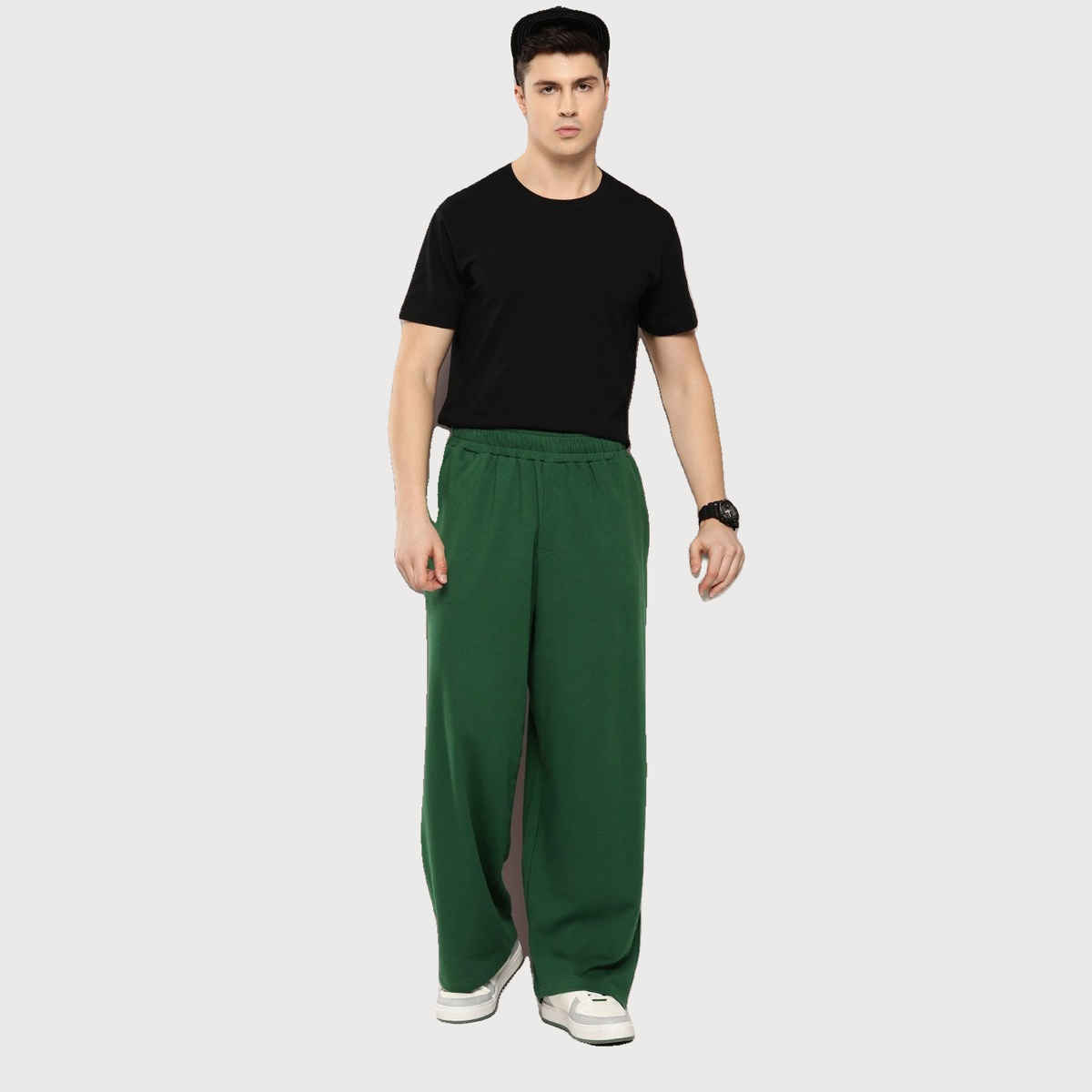 Dillinger Men's Light Weight Relaxed Baggy Knitted Pants | Green - L