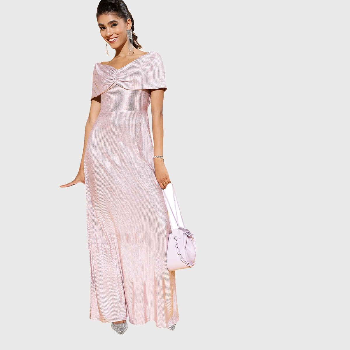 Athena Women Elegant Solid Gown for Days Lavender - S