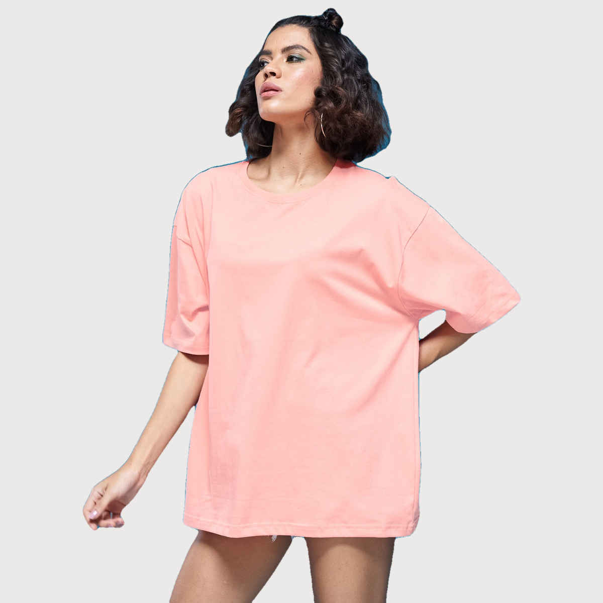 Smartees Women's Solid T-shirt | Peach - L