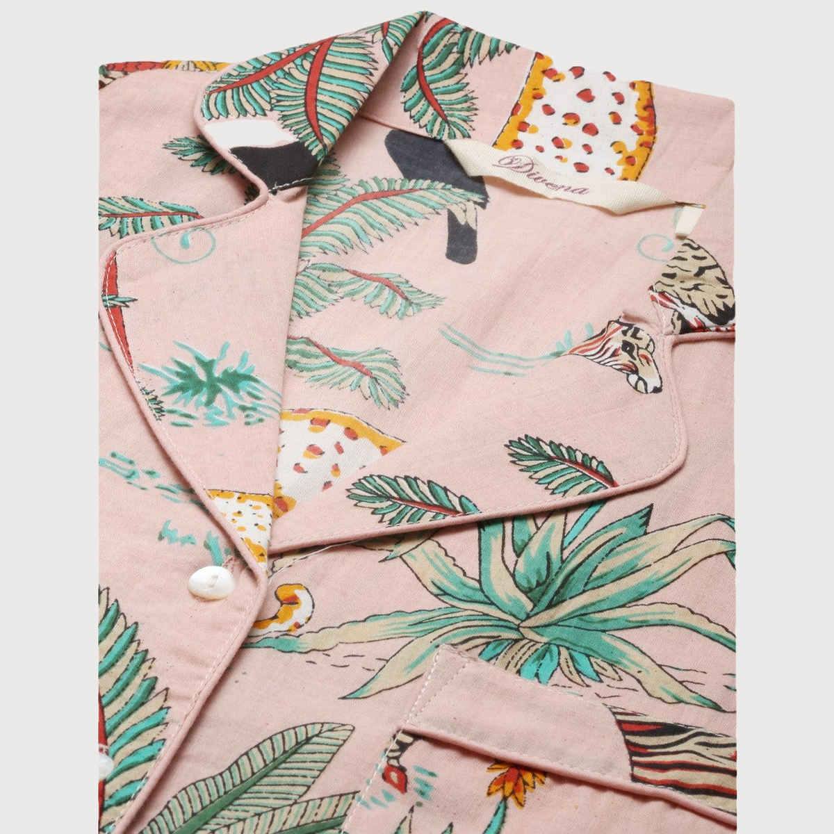 Divena Cotton Floral Print Women's Night Suit | DK0220 | Pink - M