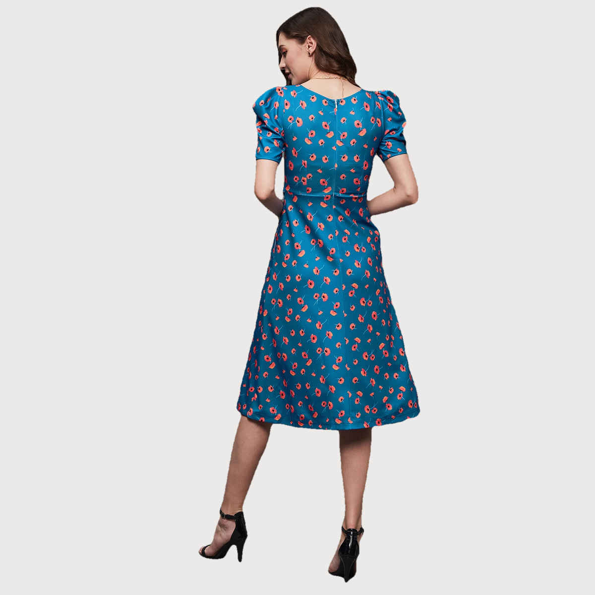 Miss Chase Women s Shining Dreams Printed Dress Multicolored Base Blue | XL