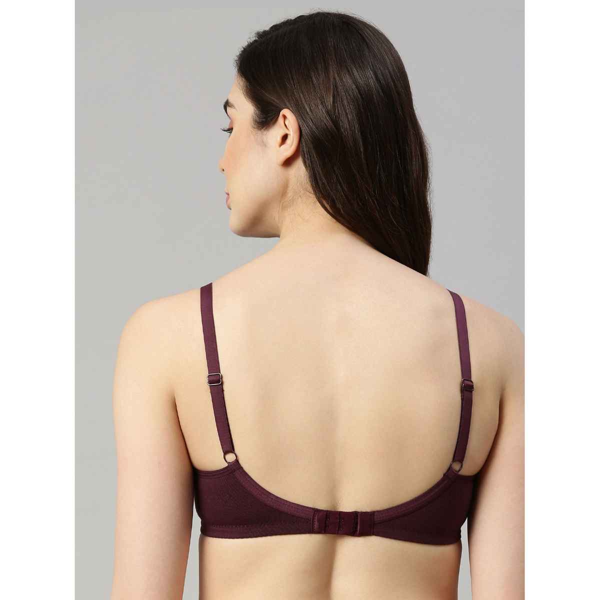 Enamor Women's AB75 Full Support Fab-Cool Cotton Bra | Non Padded | Wirefree | Purple - 38C