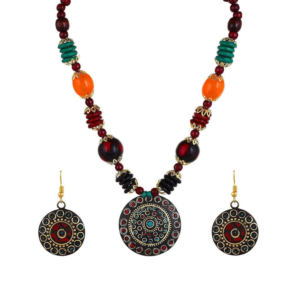 YouBella Stylish Afghani Tribal Jewellery Set For Women - Multicolour