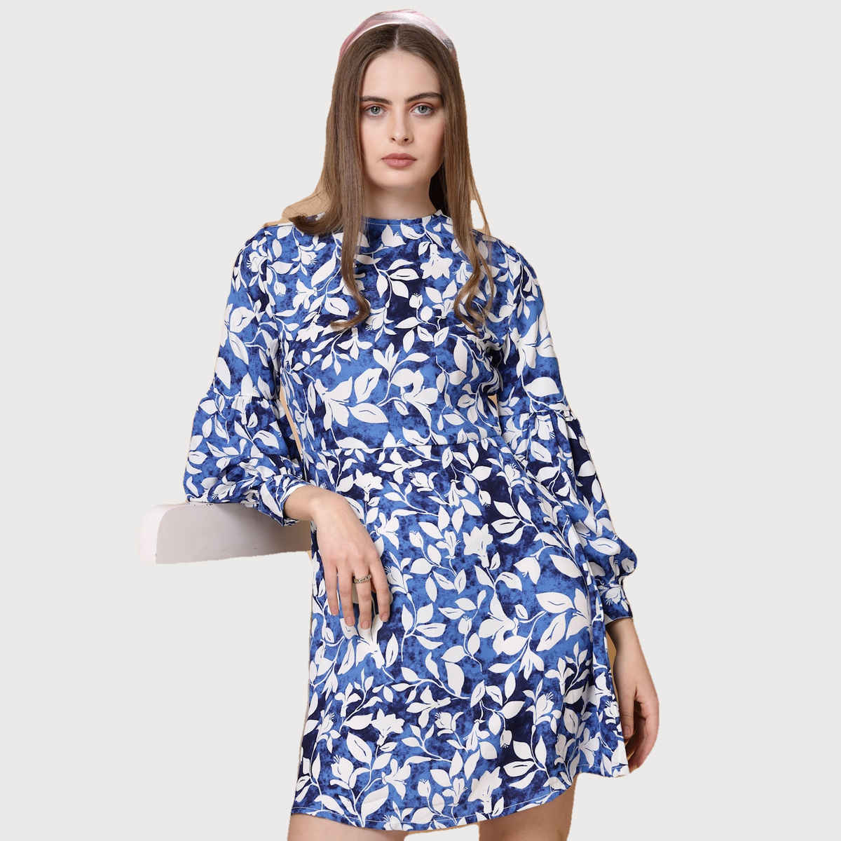 Freehand Women's Regular Floral Casual Shift Dress | Blue - XL