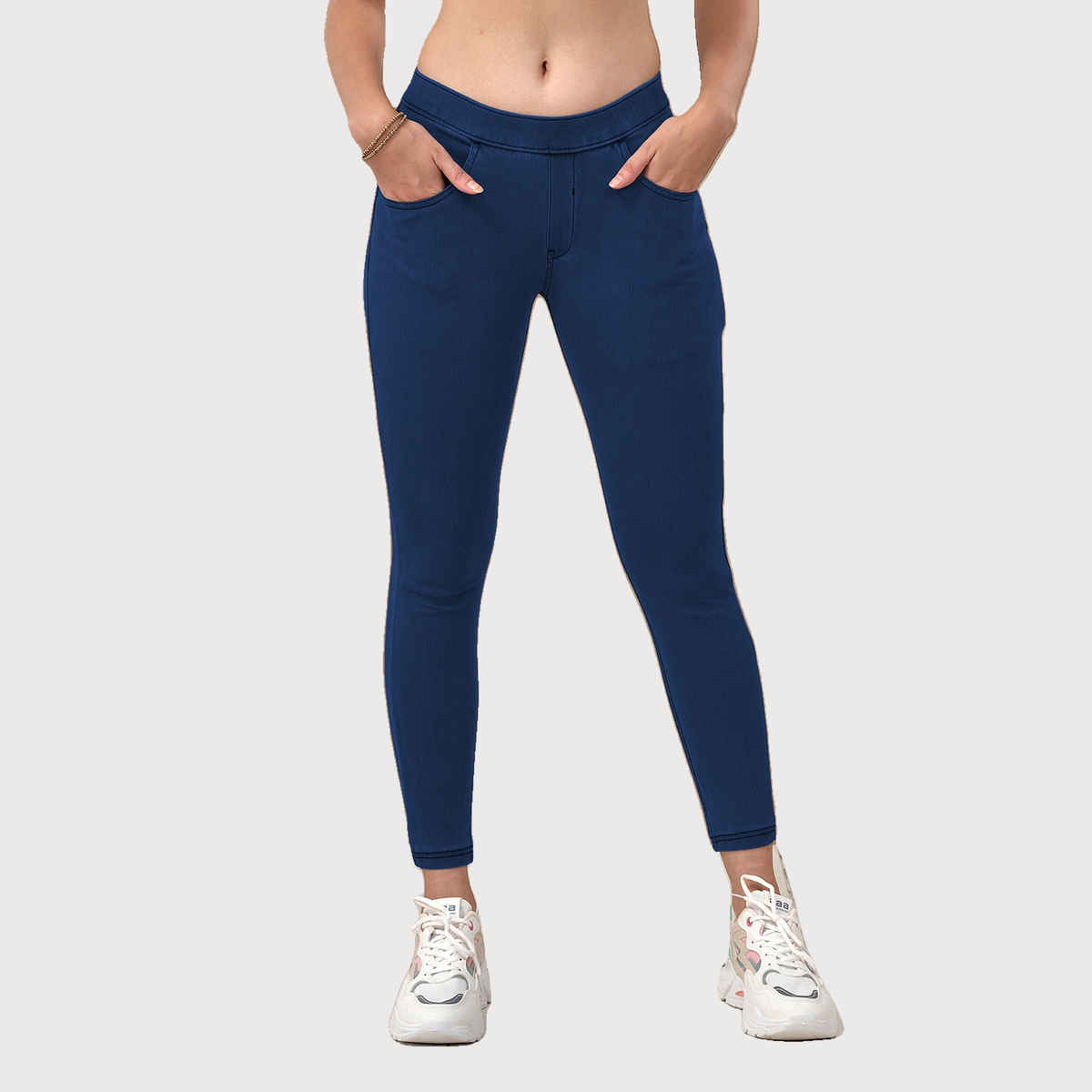 Lyra Women's Jeggings Flexi Denimz Pant | Medium Blue - L