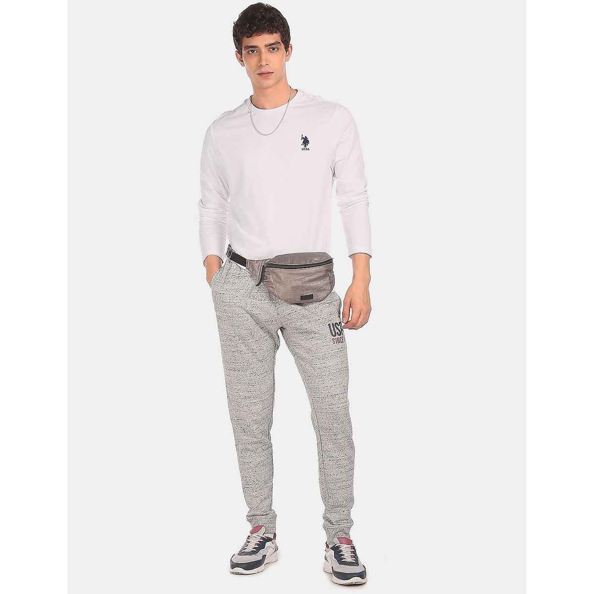 U.S. Polo Assn. Men's Pure Cotton Long Sleeve Lounge T-Shirt | White - XL