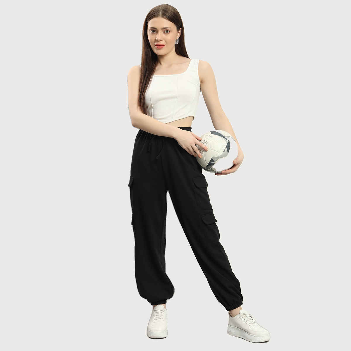 Q-rious Women's AdventureFlex Cargo Joggers | GLJ-CARGO | Black - 30