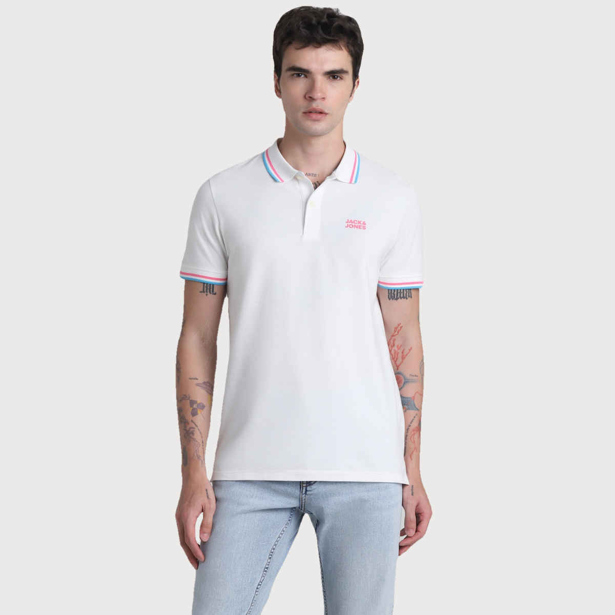 Jack & Jones Men's Slim Fit Polo | White - M