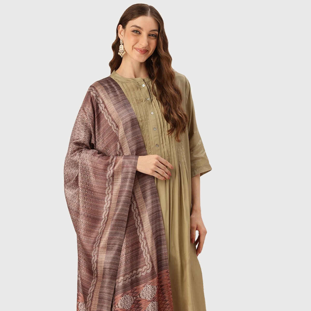Ishin Brown Cotton Dupatta | 1028
