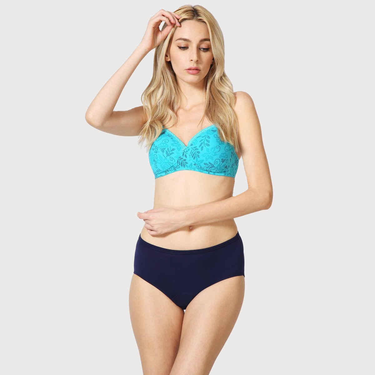 Van Heusen Women Navy Solid Anti Bacterial High Absorbance Stay Dry Period Panty - L
