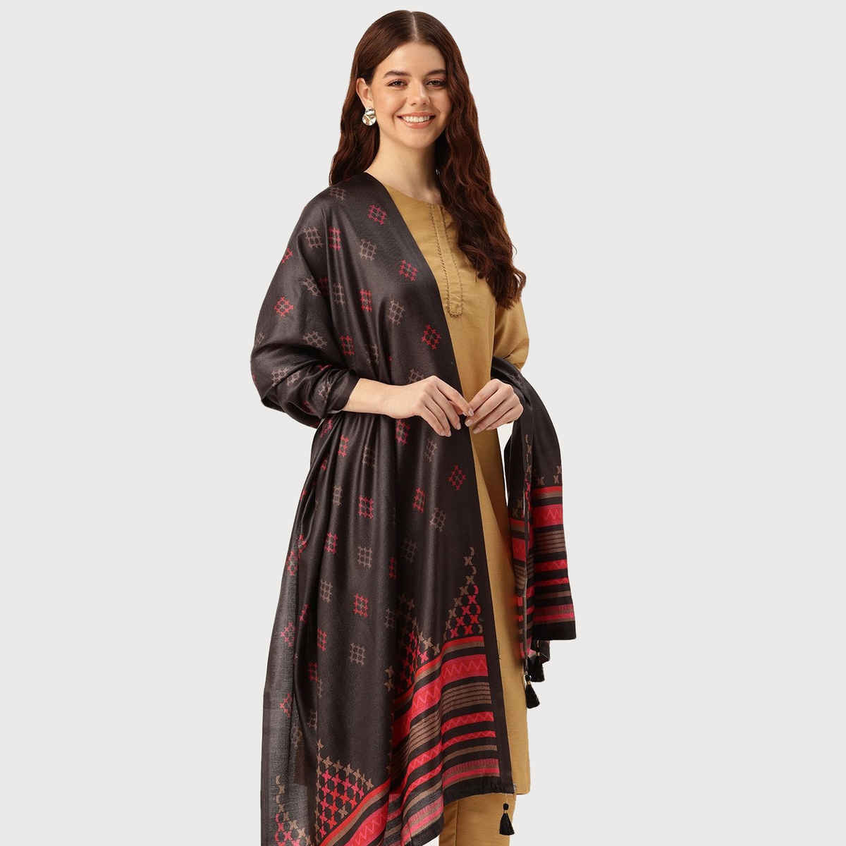 Ishin Black Cotton Dupatta | 1026