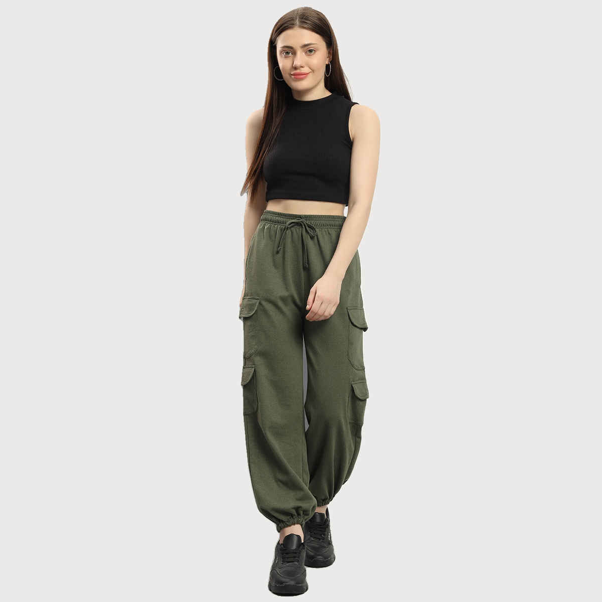 Q-rious Women's AdventureFlex Cargo Joggers | GLJ-CARGO | Olive - 30