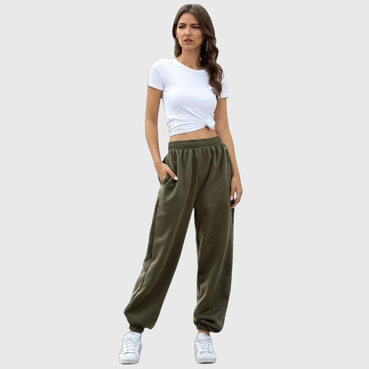 Q-rious Women's Cozyflex Joggers | Plaz-CARGO-2c | Teal & Olive - 28