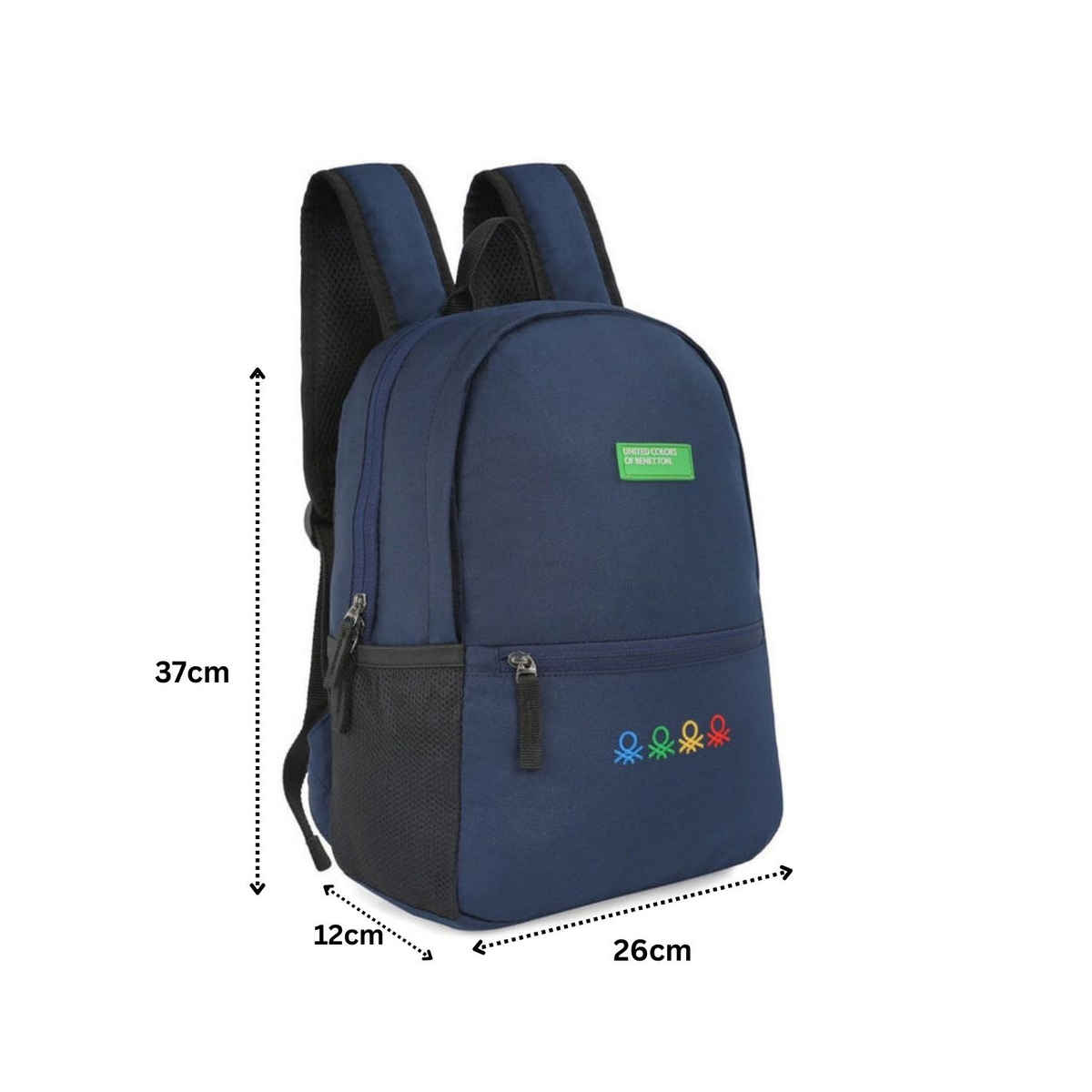 United Colors Of Benetton Unisex Solid Polyester 12 L Casual Backpack | Navy
