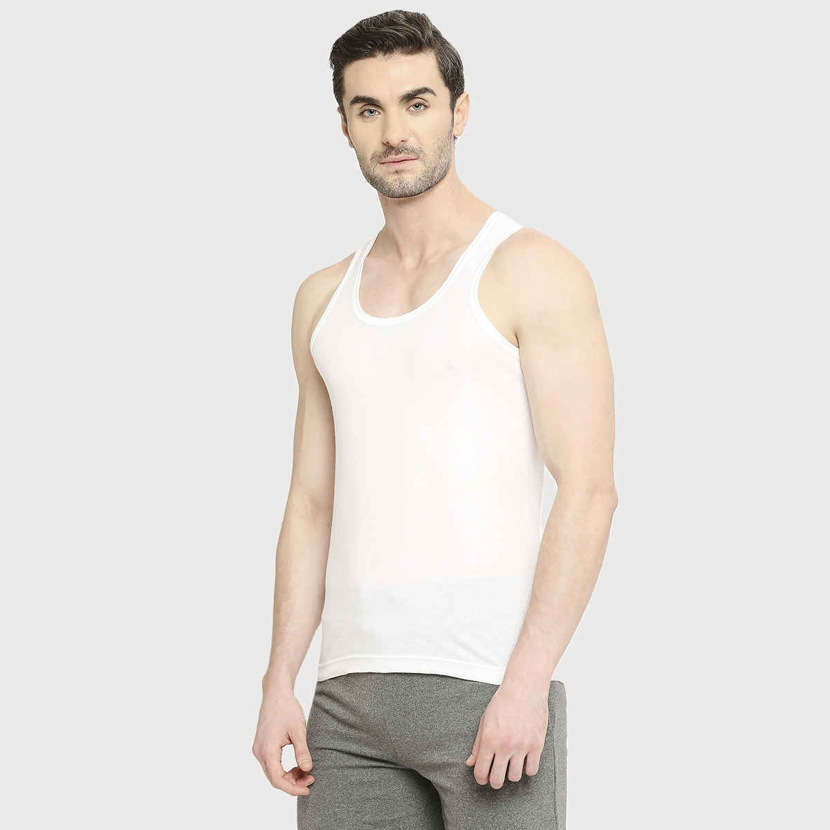 VIP Fresh 24/7 Cool Finish Cotton Vest for Men s | Round Neck Innervest for Men s | White | 100