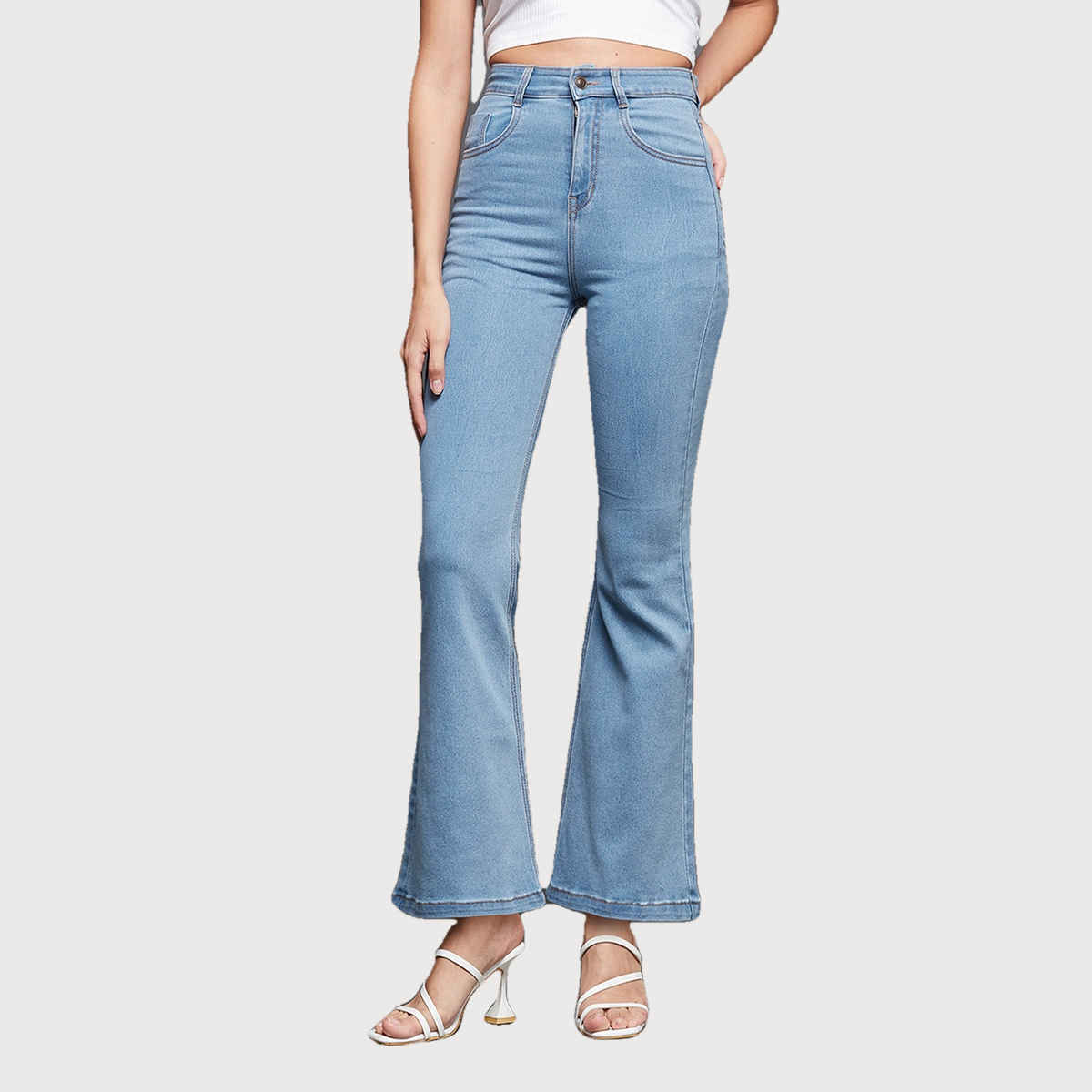 Miss Chase Women s Out Of The Darkness Bootcut Jeans | Light Blue | 32