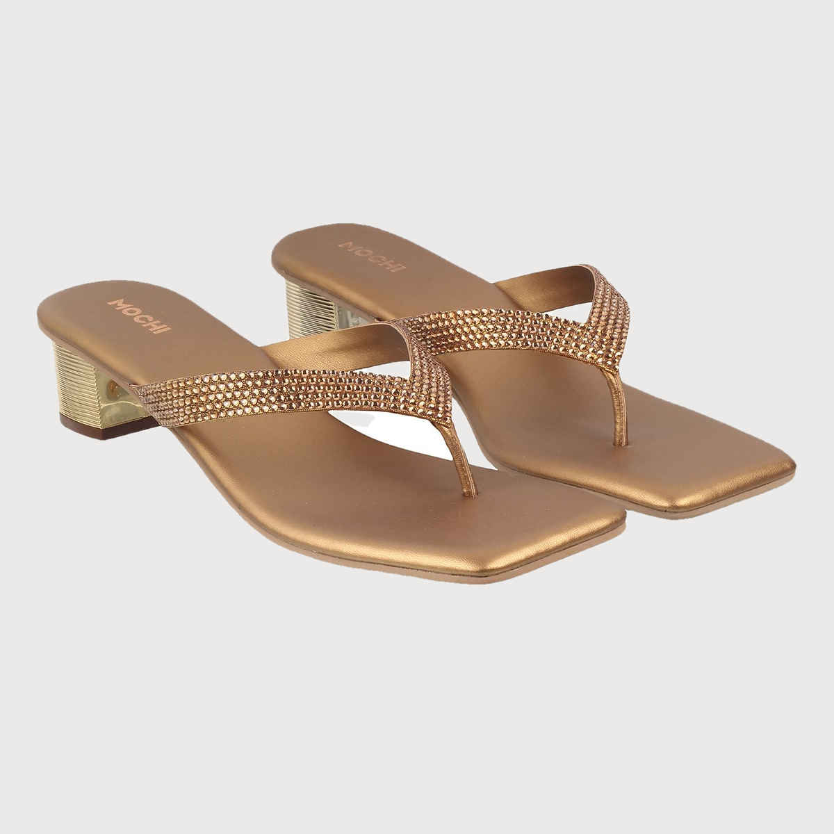 Mochi Women Antique Gold Color Slip On Ethnic | Size UK 6 | 35-4990