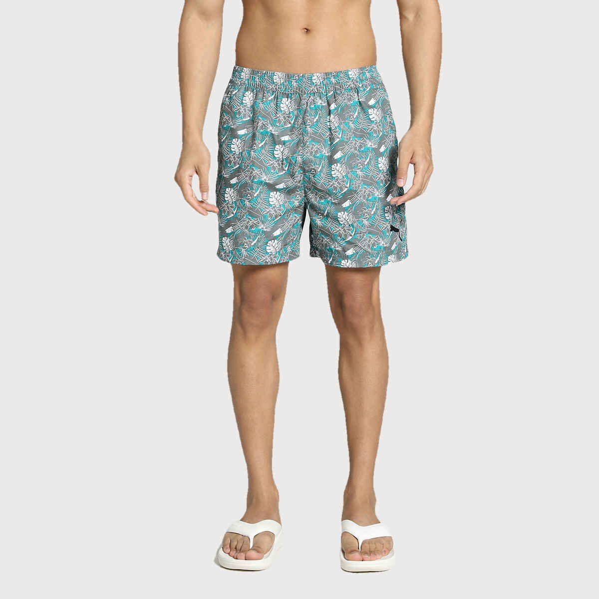Puma Men's Printed Woven Boxers with Side Pocket | Deep Aqua | XL