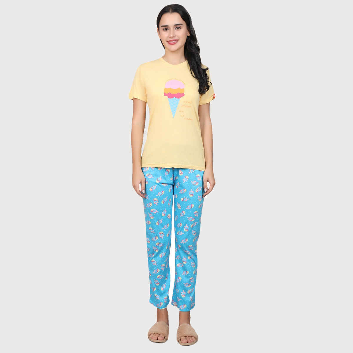 Evolove Women's Pajama Set Blue NPSKN1641BE-L