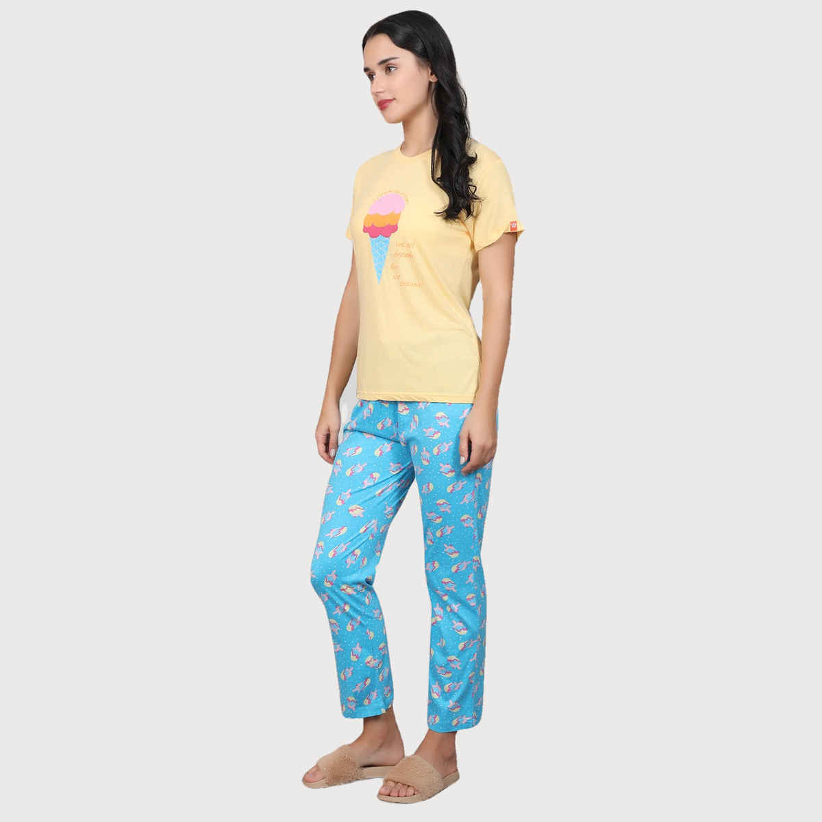 Evolove Women's Pajama Set Blue NPSKN1641BE-L