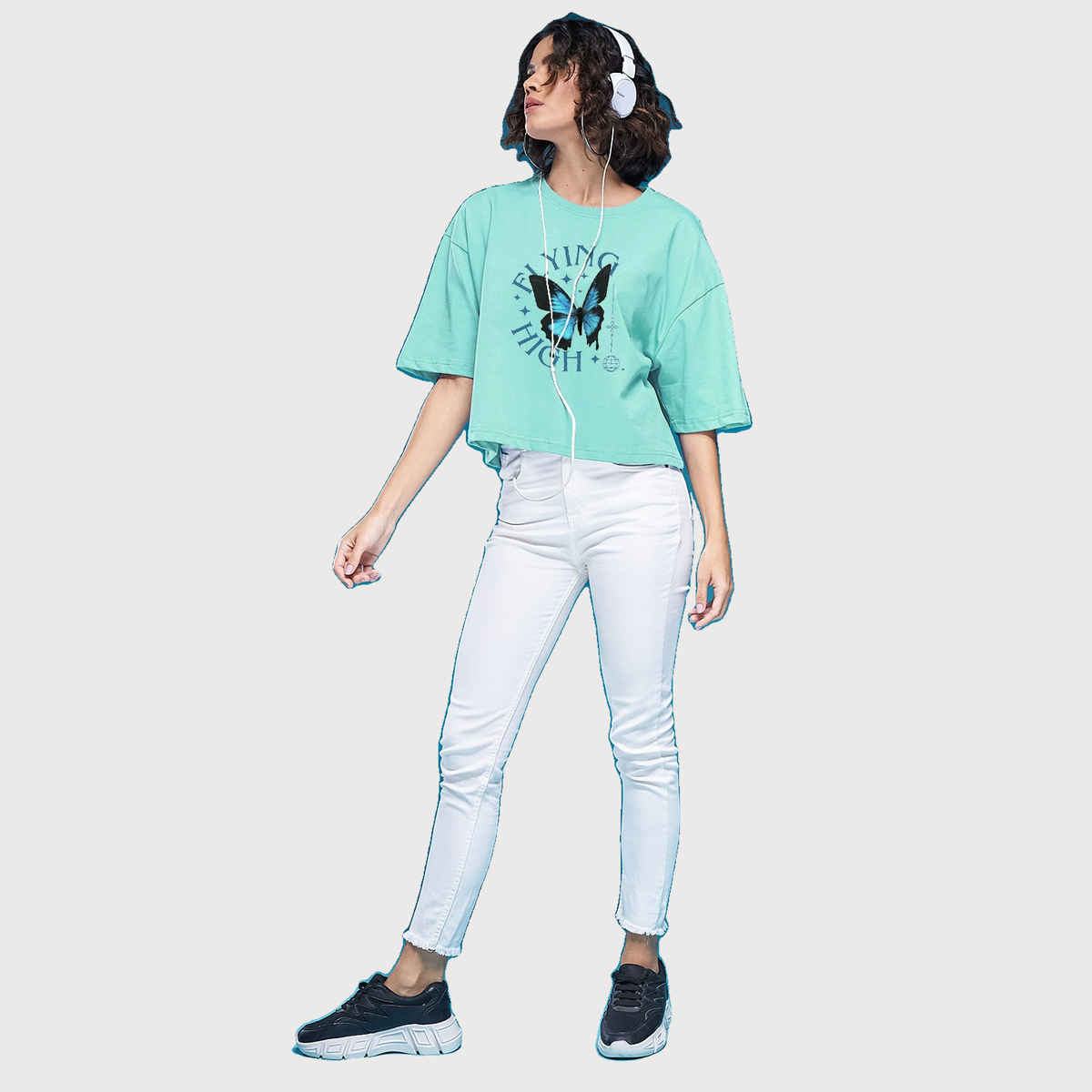 Smartees Womens Oversize Printed T-shirt | WW - Boxy | 3001 | Sea Green | M