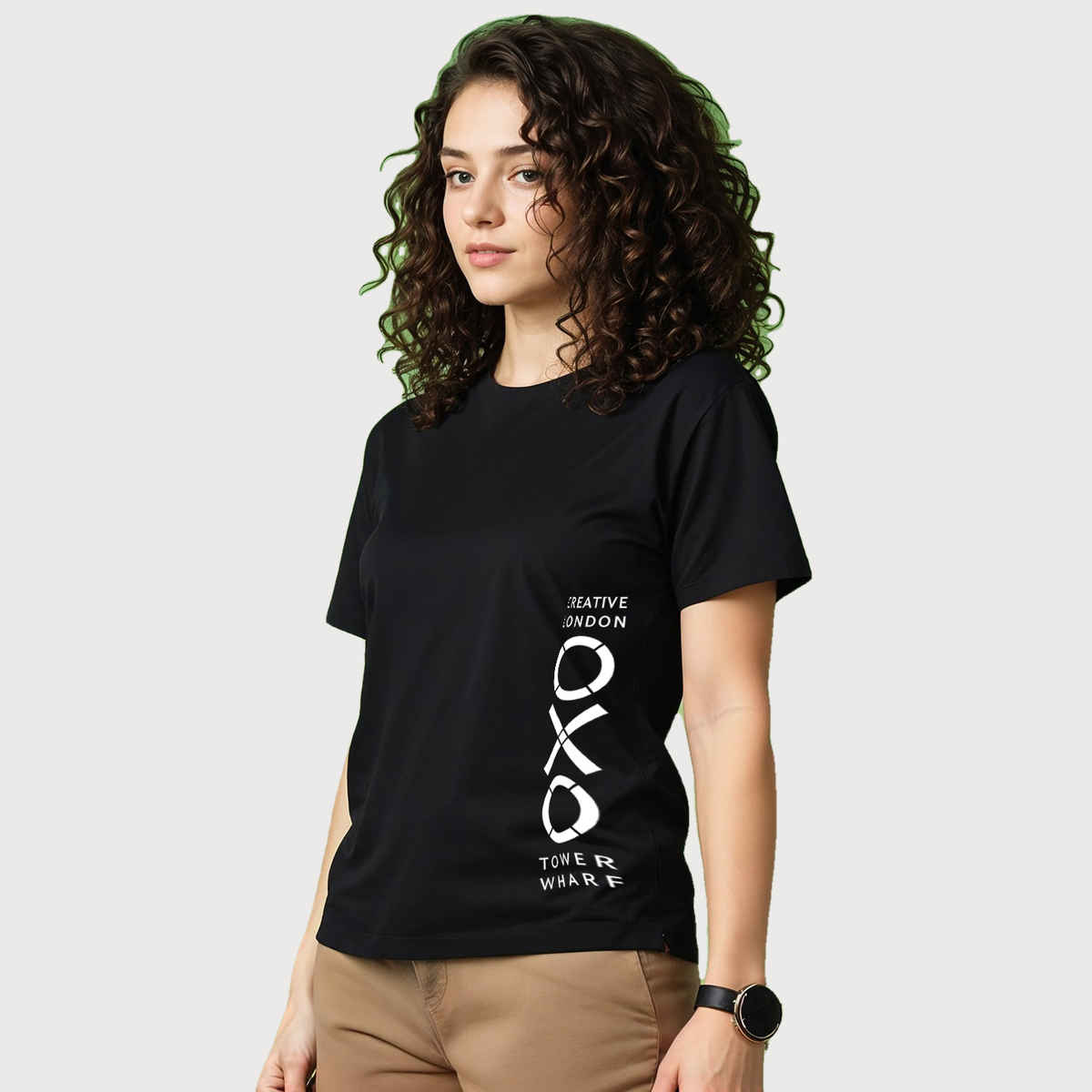 Smartees Women's Printed T-shirt | Black - XL
