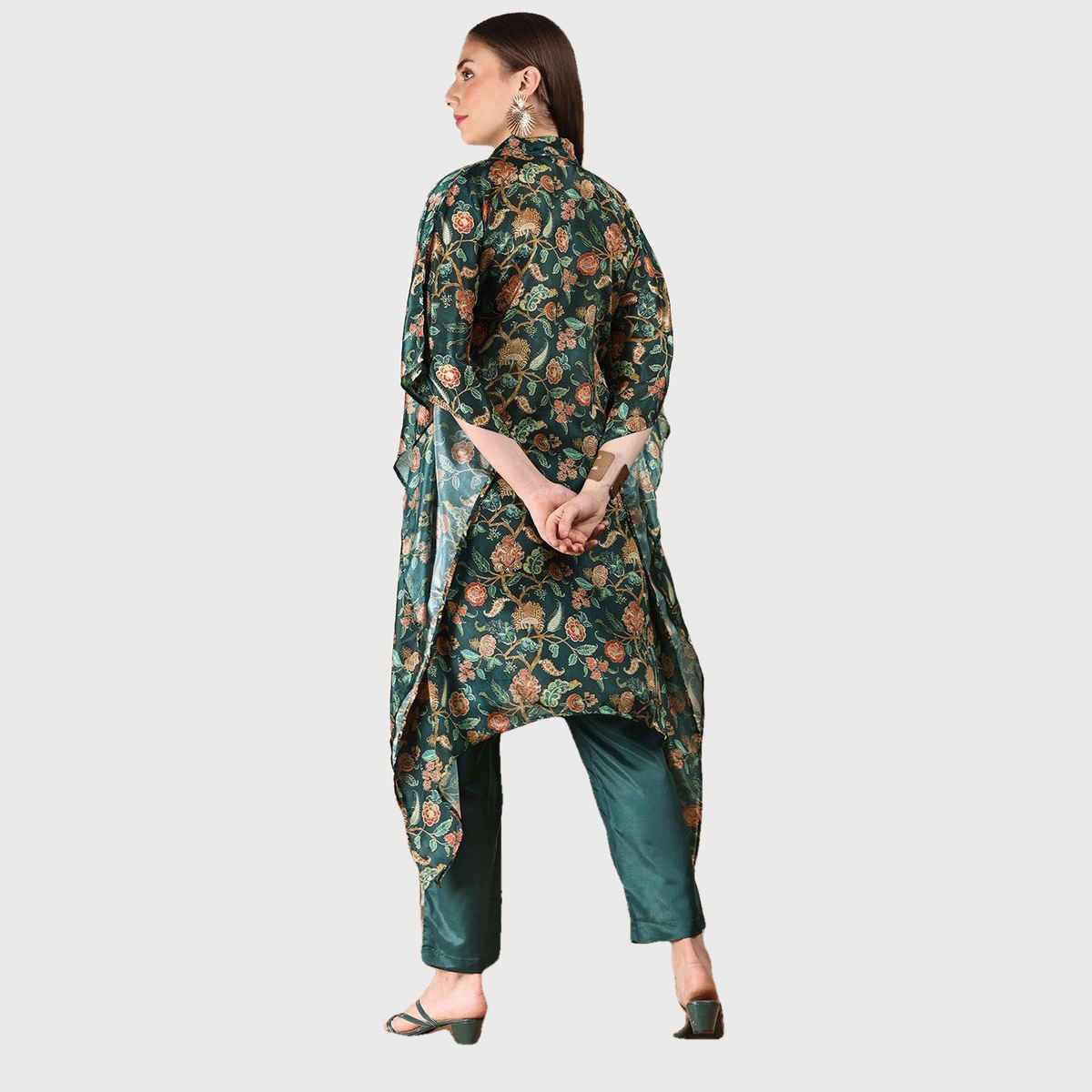 Ishin Women's Kurta Set with Bottom | Green - L