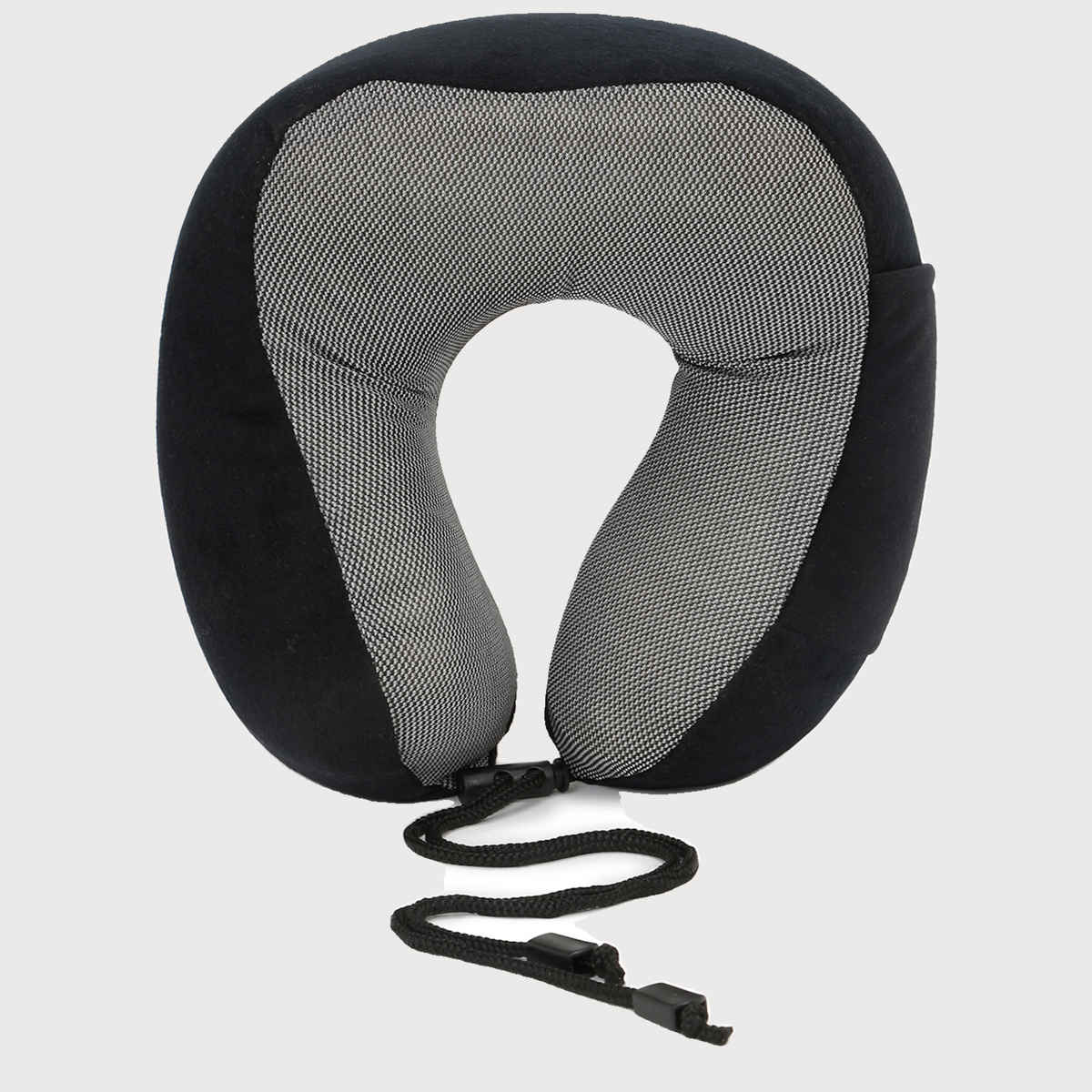 Kaaytee Memory Foam Travel Neck Pillow for Airplane & Car Neck Support Cushion | Black