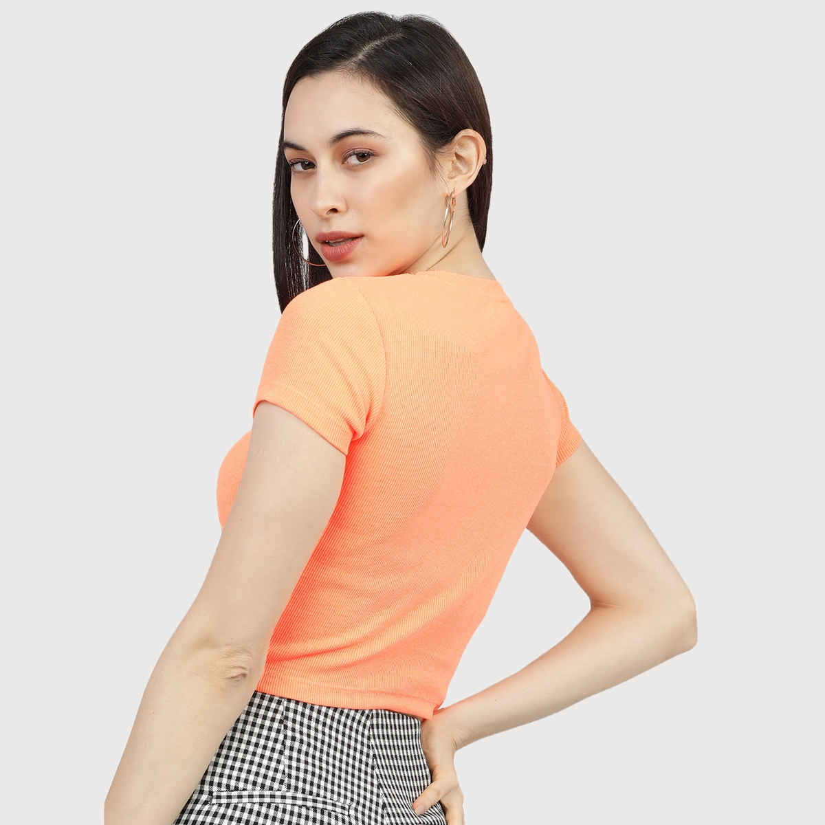 Tokyo Talkies Women's Fitted Crop Top | Orange - M