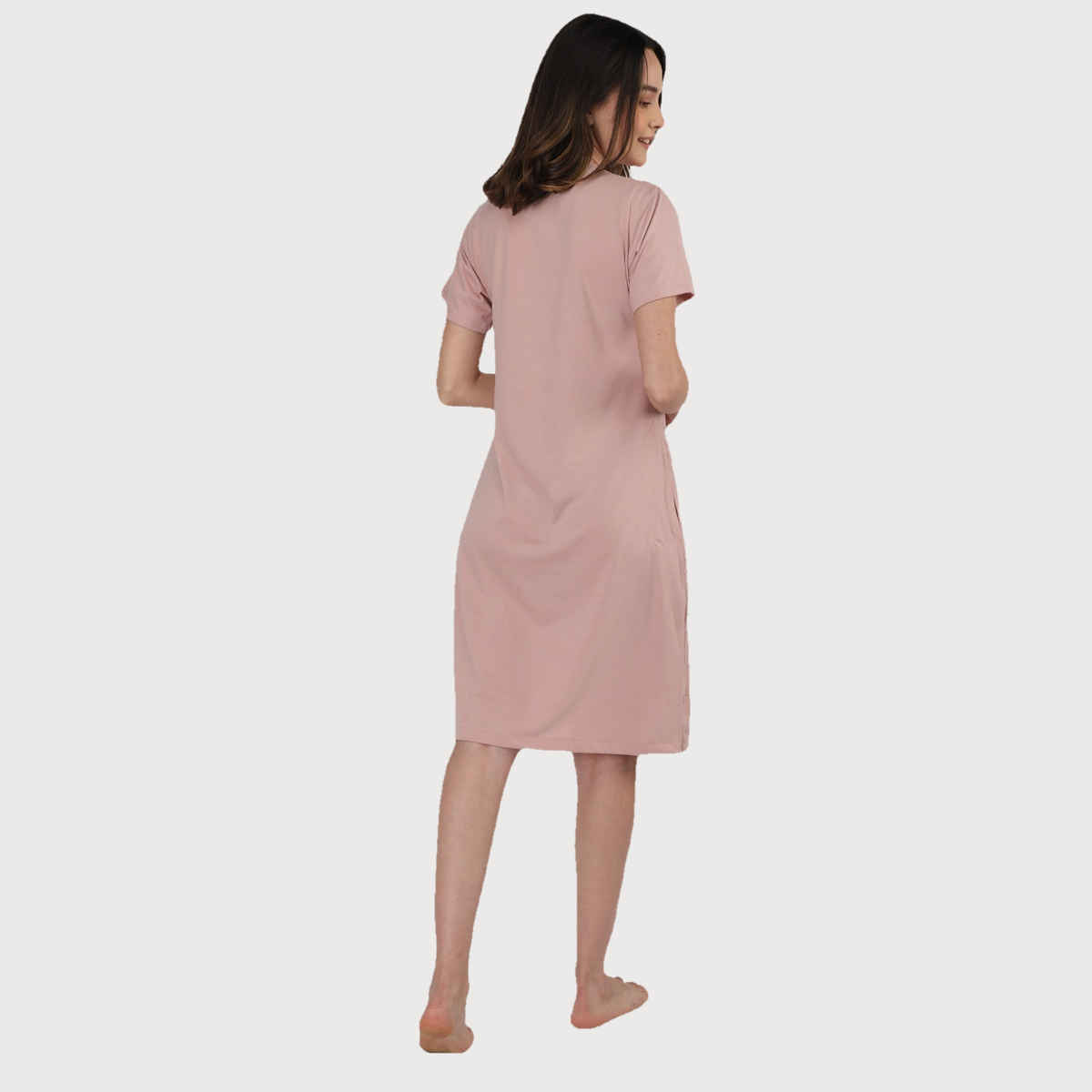 Duchess Women's Cotton Blend Printed Knee Length Nighty | Mouse - L