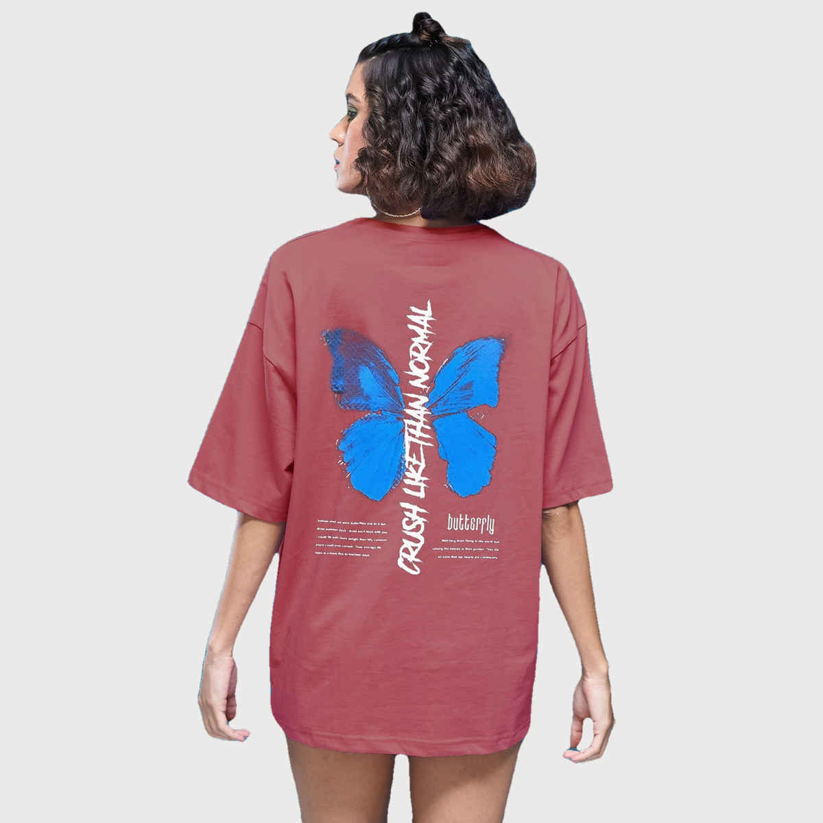 Smartees Women's Oversize Printed T-shirt | WW - 2029 | Onion Pink - S