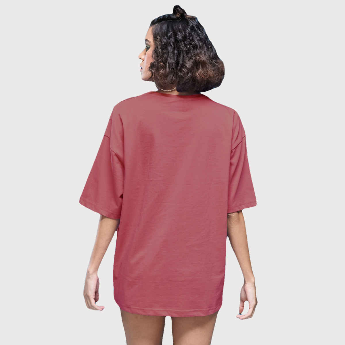 Smartees Women's Oversize Printed T-shirt | WW - 2032 | Onion Pink - S