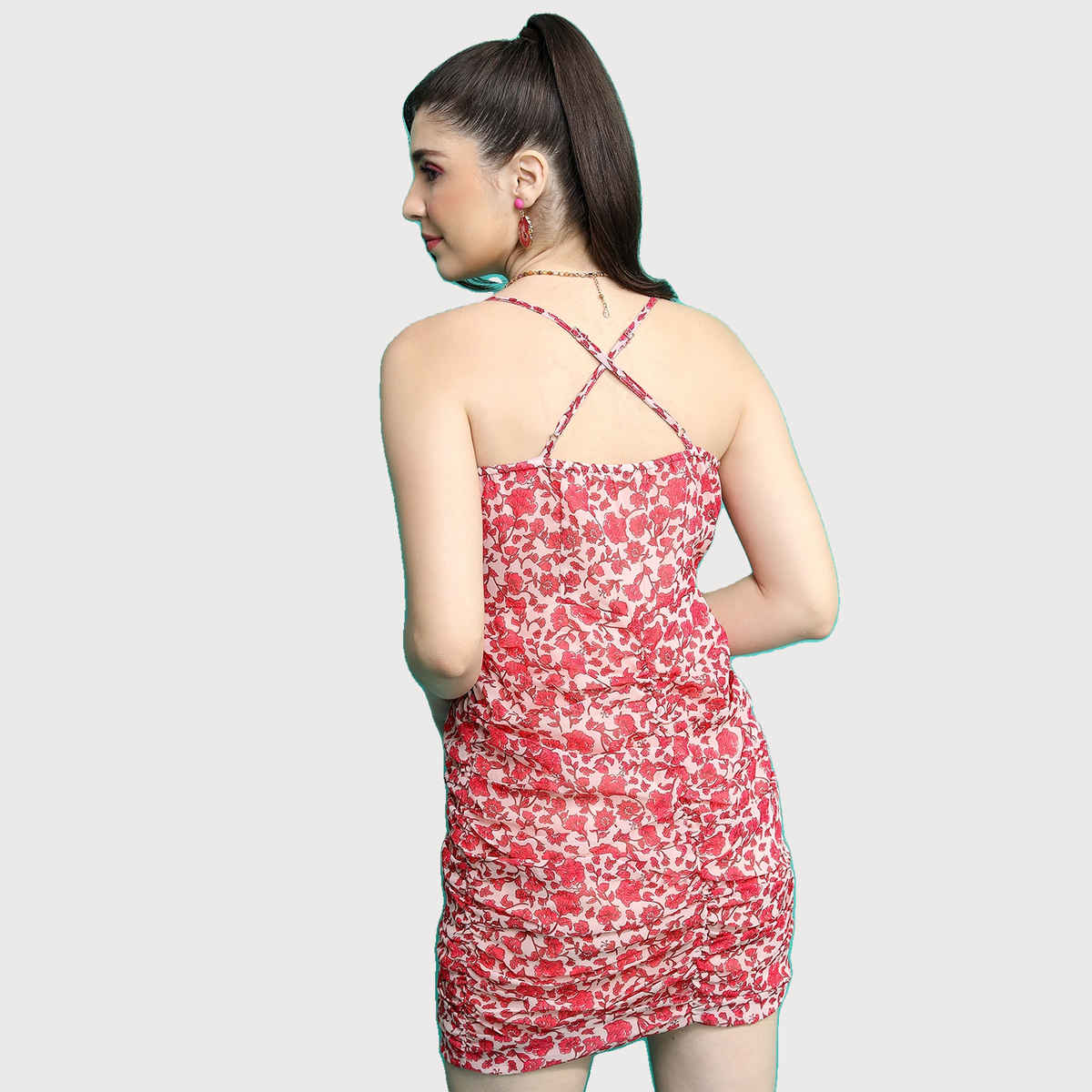 Ketch Women's Floral Print A-Line Dress | Multicolor - S